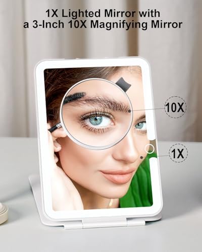 Magnify Your MakeUp Compact Travel Mirror with Rechargeable Lights