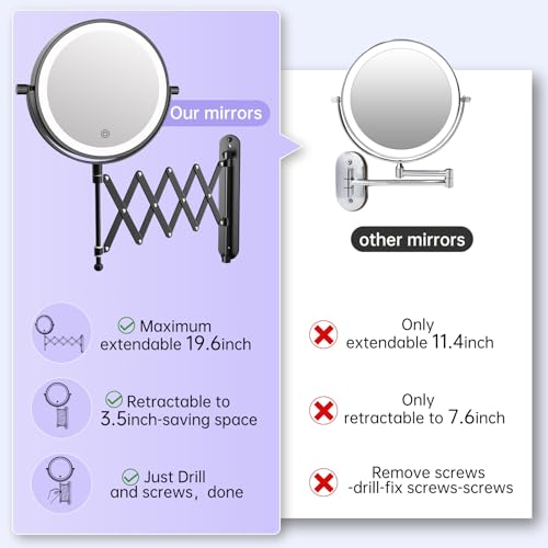 FASCINATE Rechargeable Wall-Mounted Makeup Mirror