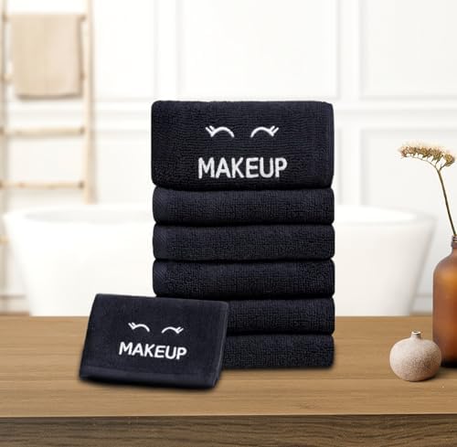 White Classic Bleach Safe Black Makeup Washcloths