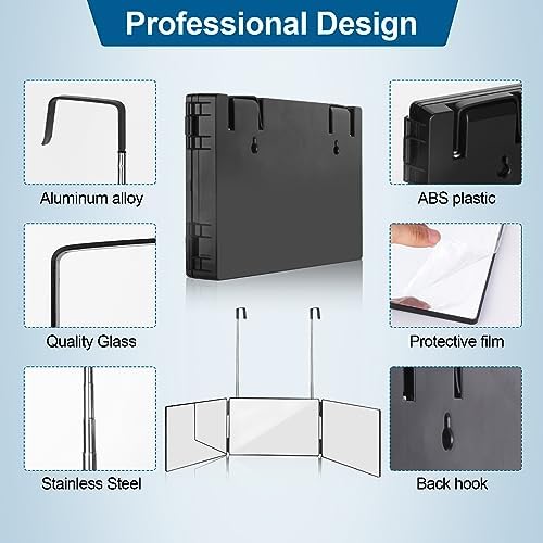Adjustable 360-Degree Trifold Mirror for salon-grade grooming