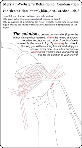 Premium Shower Mirror Eliminate Shadow Shatterproof Waterproof