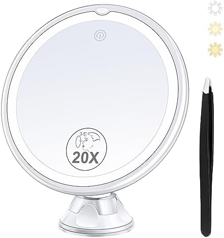 20x magnification compact mirror with suction cup