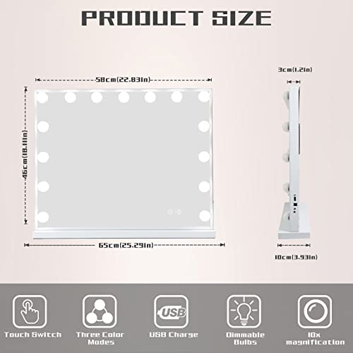 Cooleen 15-LED Vanity Mirror with Bluetooth USB Charging
