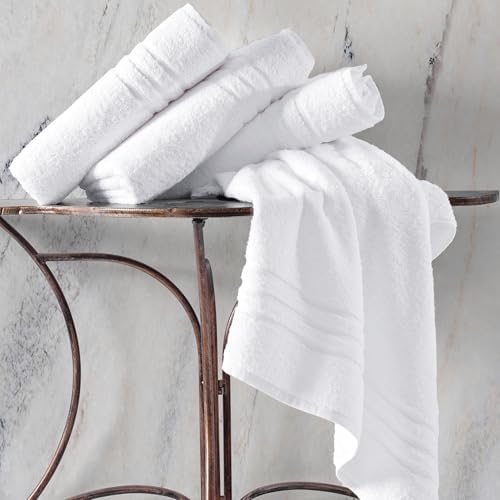 Hawmam Linen Extra-Soft 4-Piece White Bath Towels