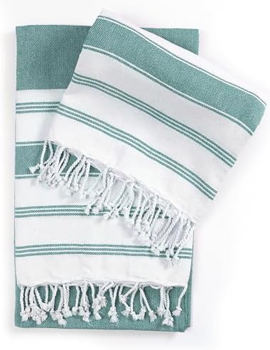 Goroly Home 36x71 inches beach towel quick dry fringes sea green