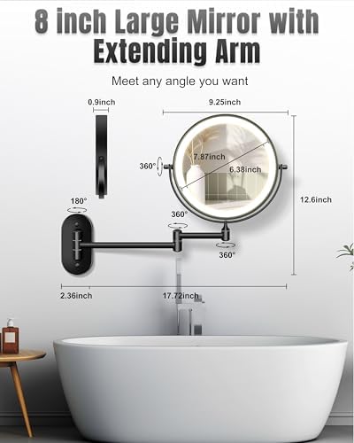 Wall-Mounted Makeup Mirror with Light