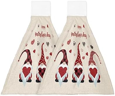 Valentines Day Kitchen Towels with Love Hearts