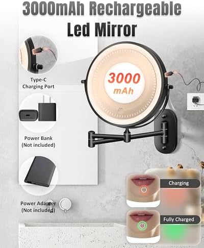 Wall-Mounted Makeup Mirror with Light
