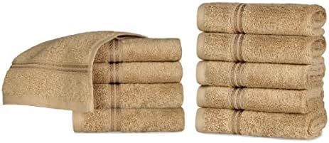 Superior 13x13 Long Staple Combed Cotton Face Towels 10 Piece Set