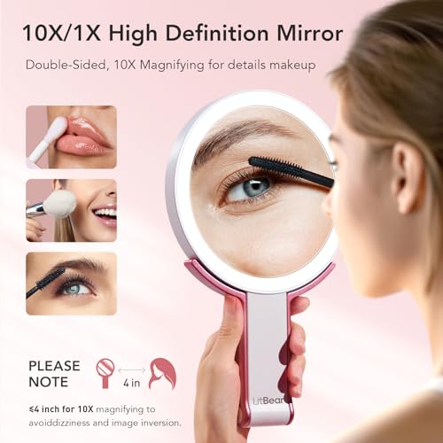 LitBear Rechargeable Dual-Sided Makeup Mirror