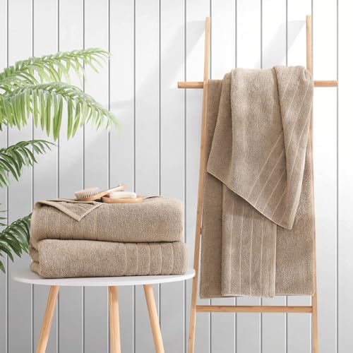 Casa Platino 4-Piece Bathroom Towel Set 30x60 Cotton Tawny Brown