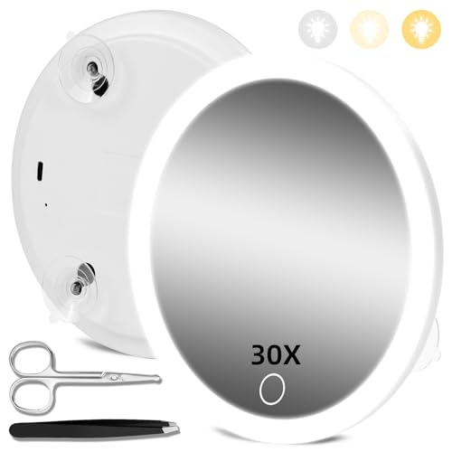 30X Magnifying Mirror with Lights Compact Travel Mirror