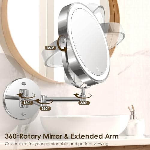 MNIENT Wall-Mounted Lighted Makeup Mirror