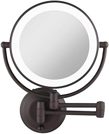 Zadro 10X1X LED Wall Mounted Makeup Mirror Oil-Rubbed Bronze