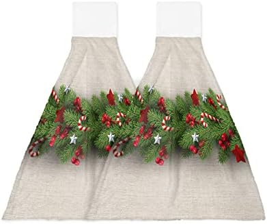 High-Quality Christmas Kitchen Towels with Festive Holly Candy Christmas Tree Design