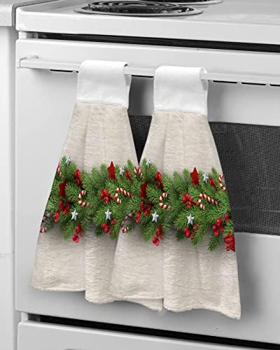 High-Quality Christmas Kitchen Towels with Festive Holly Candy Christmas Tree Design