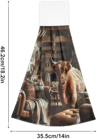 Scotland Highland Cattle Kitchen Hanging Hand Towels