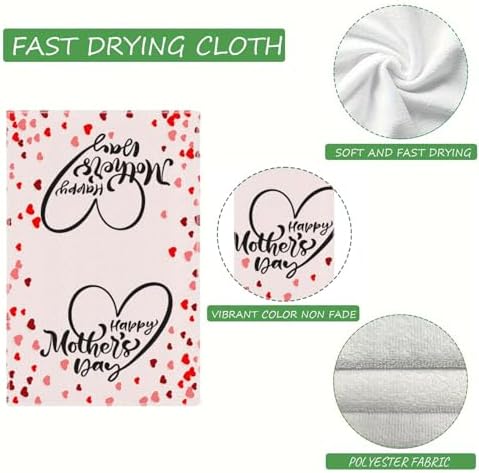 Happy Mothers Day Dish Towels Kitchen Towels 16x24 inch Set Absorbent
