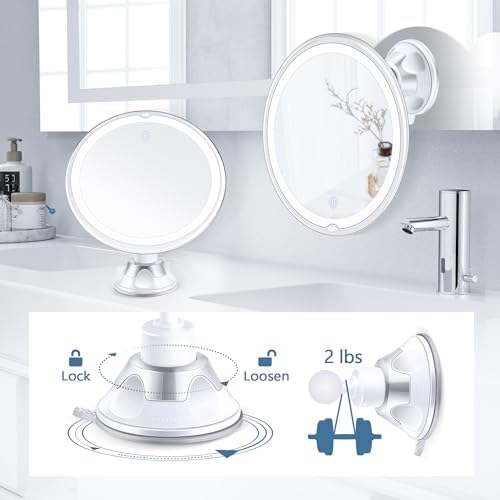 Strip-Down 30X Magnifying Mirror with Light for Precision Makeup