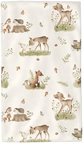 Forest Deer Fox Hedgehog Hand Towels Set of 2