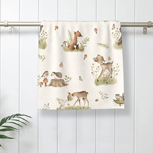Forest Deer Fox Hedgehog Hand Towels Set of 2