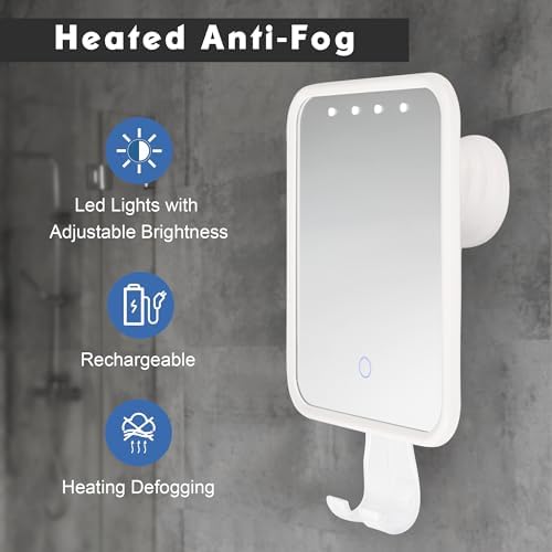 Professional Heated Anti-Fog Shower Mirror for Shaving Reusable Durable Efficient