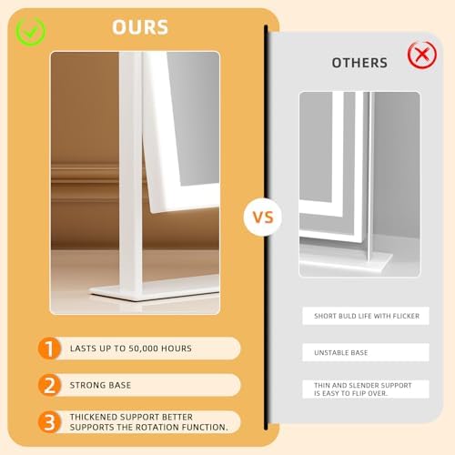 Fenchelin Smart Vanity Mirror with 360-Degree Rotation 144 LED Lights