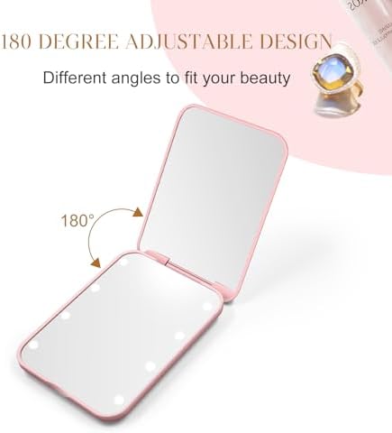 Compact Mirror with LED Light