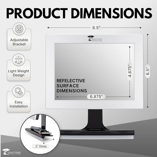 ToiletTree Products Anti-Fog Shower Mirror with Squeegee