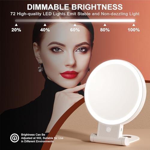 1X30X Double Sided Magnifying Mirror with Light Adjustable Handles