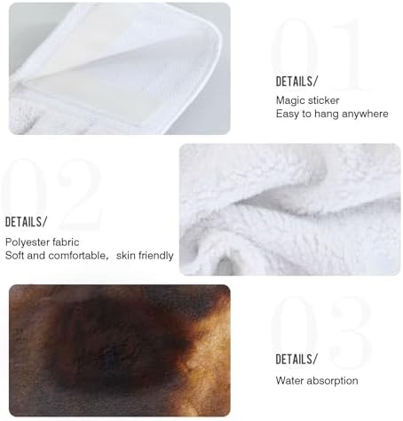 Premium Scottish Cow Brown Kitchen Hand Towels Set of 2 with Loop