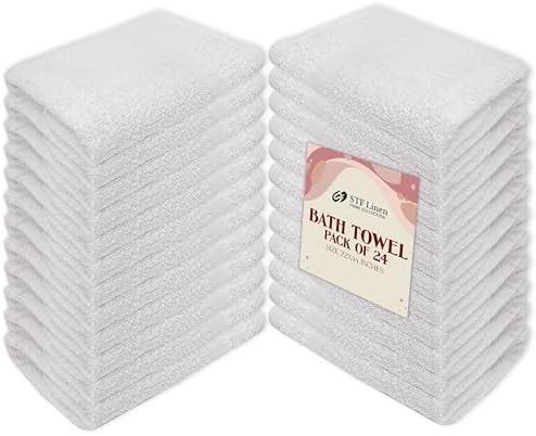 24-Piece White Bath Towels
