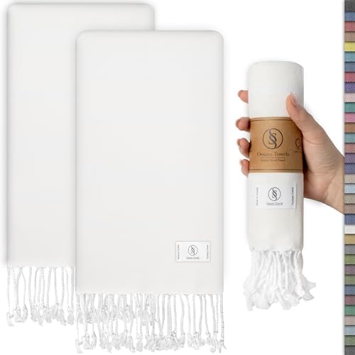 Ossano Turkish Classic Hand Towel Set of 2 - Ecru 30x18