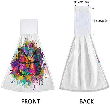 SLHKPNS Rainbow Butterfly Kitchen Hand Towels