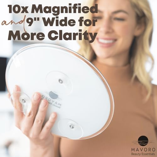 Mavoro 9-Inch Magnifying Mirror with 3 Suction Cups