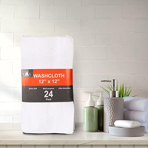 Delightfully soft 100 cotton washcloths 24-pack absorb deeply and white