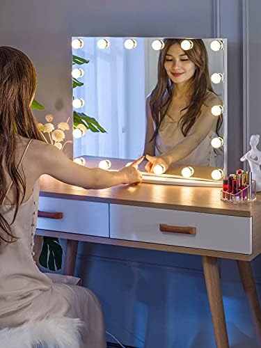 Experience Ultimate Beauty LUXFURNI Hollywood Vanity Mirror with Smart Lighting
