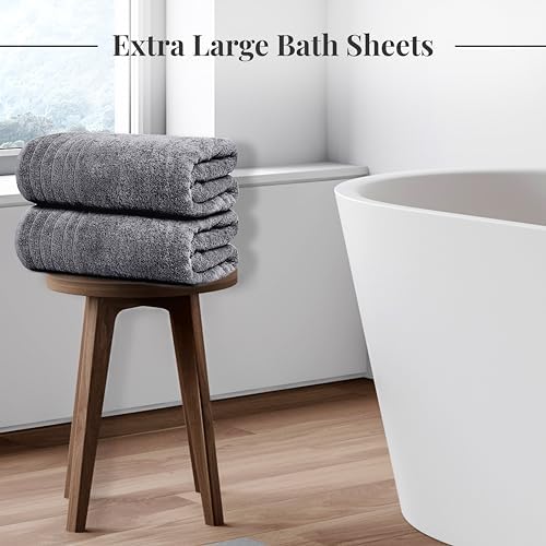 Tens TowelsVersatile and Soft Extra Large Bath Towels 35x70 100 CottonDark Grey