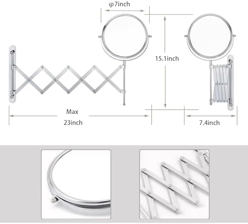 WELL WLINK 7-Inch Wall-Mounted Makeup Mirror 7X Magnification