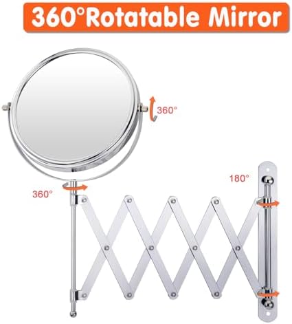 WELL WLINK 7-Inch Wall-Mounted Makeup Mirror 7X Magnification