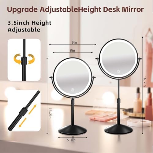 Omobolanle 8 Lightweight Makeup Mirror with LED Lights for Women