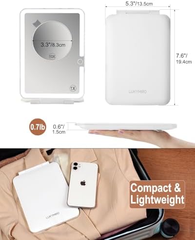 Magnify Your MakeUp Compact Travel Mirror with Rechargeable Lights