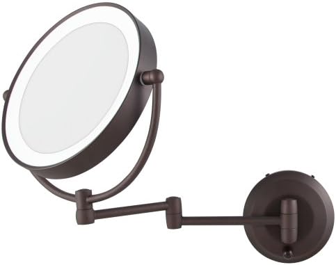 Zadro 10X1X LED Wall Mounted Makeup Mirror Oil-Rubbed Bronze