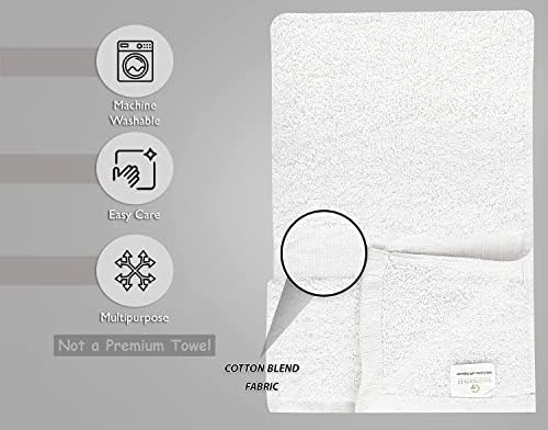 GOLDTEXTILES 60-Piece 22x44 Cotton Blend Bath Towels Lightweight Durable Multi-Purpose