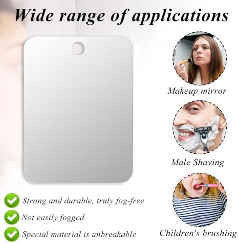 Anti-Fog Shower Mirror for Shaving - Shatterproof Portable Design