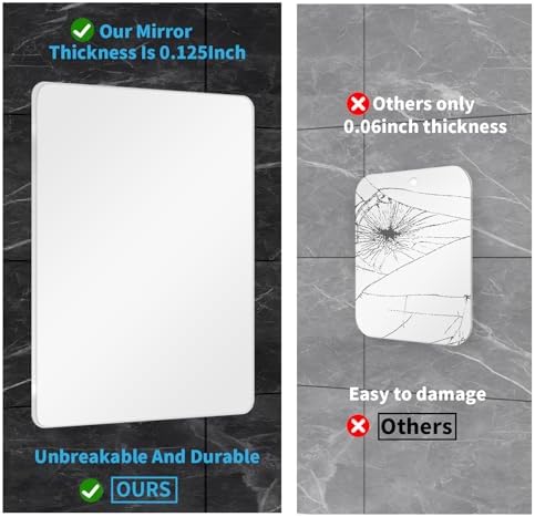 Big Strong Easy to Use - No Fog Show-Mirror for Shaving