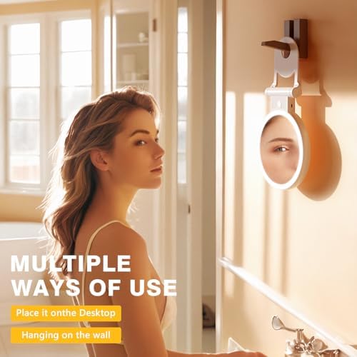 1X30X Double Sided Magnifying Mirror with Light Adjustable Handles
