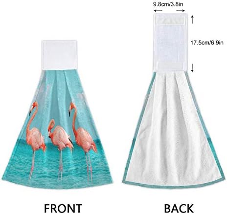 2 Pack Summer Flamingo Hand Towels Doormat to Sink