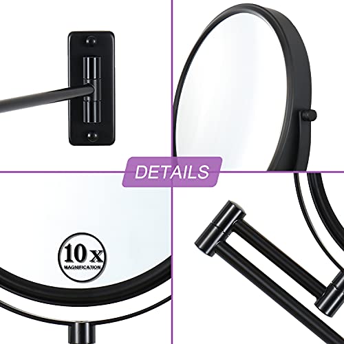 Versatile 360 Matte Black Makeup Mirror