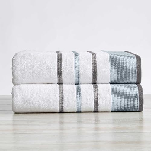 Luxurious Bath Towels Set - Combed Cotton 68x35 EucalyptusGrey